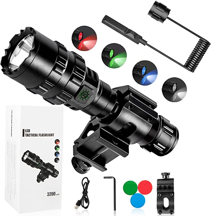 Tactical Flash Light W/Colored Lenses