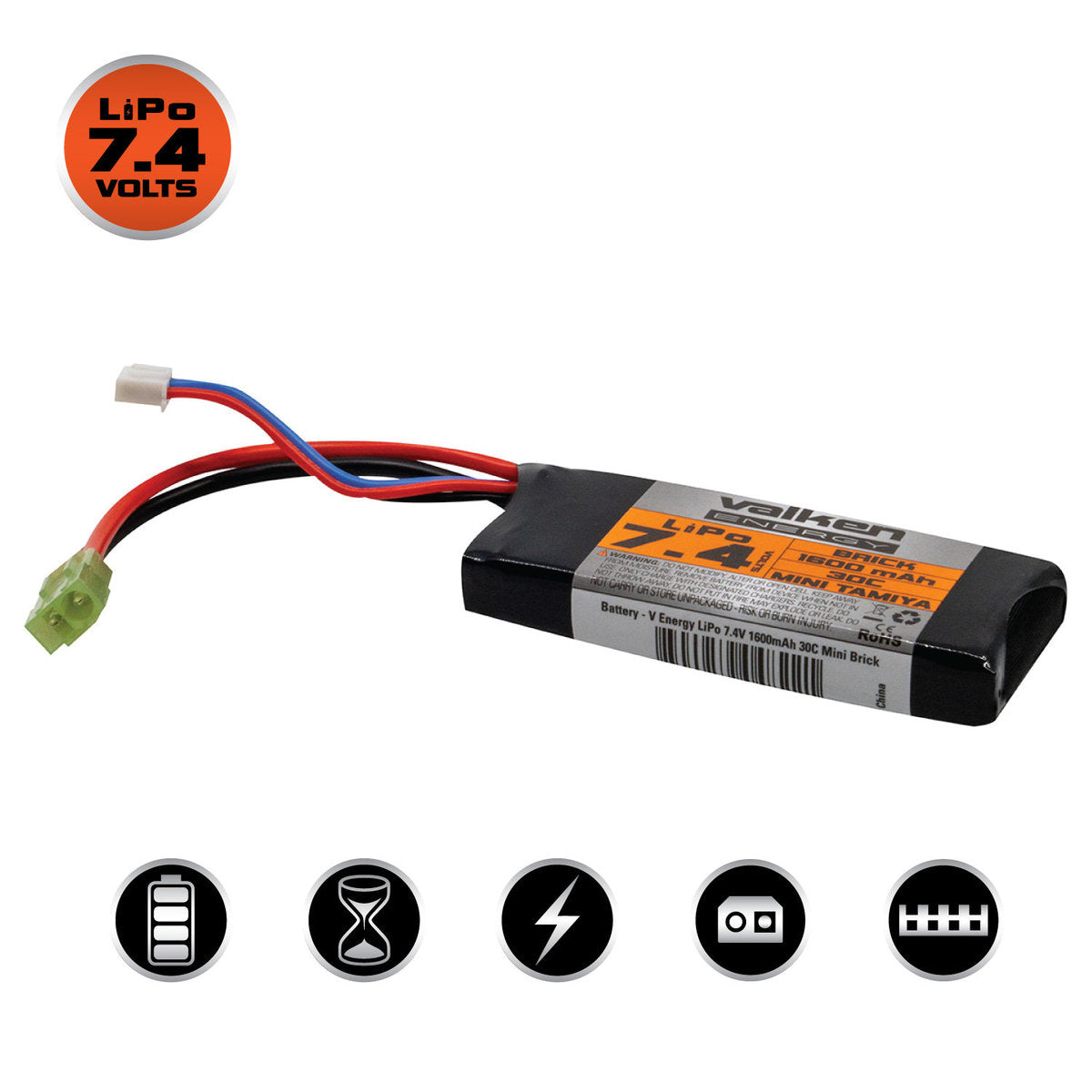Battery - V Energy LiPo 7.4 1600mah brick