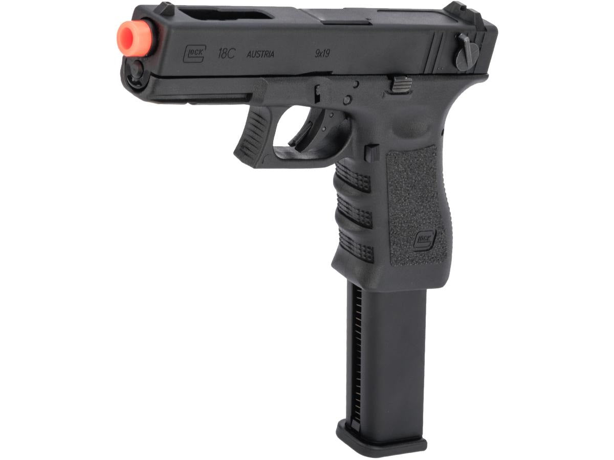 Elite Force Fully Licensed GLOCK 18C Select Fire Semi / Full Auto Gas Blowback Airsoft Pistol w/ Extended Mag